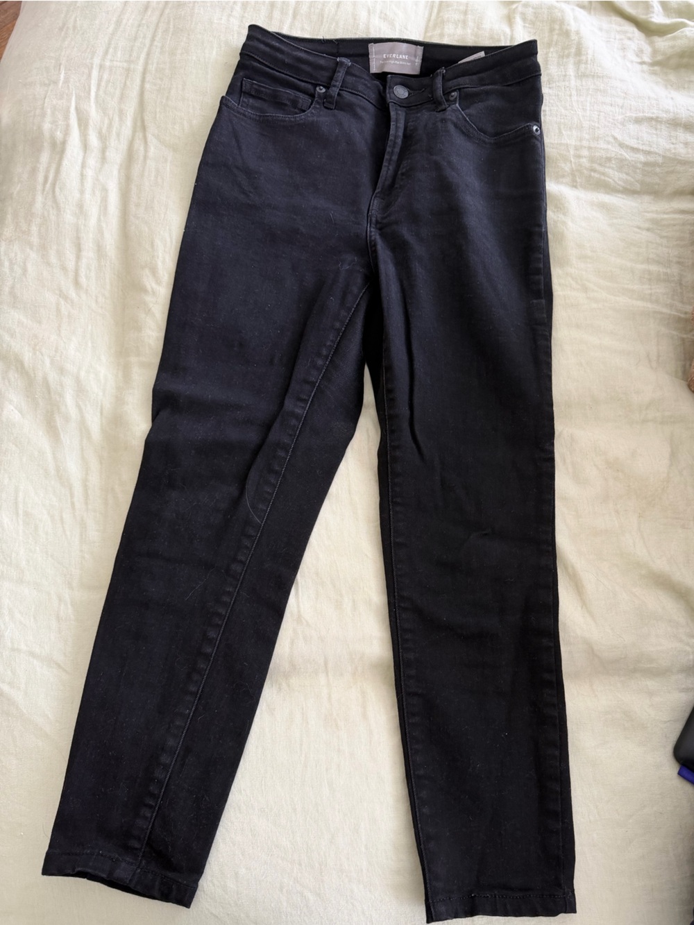 Everlane Black High-Rise Straight Jeans